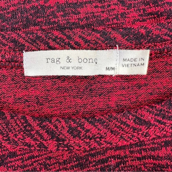 Rag & Bone Hudson Long Sleeve Shirt Red Space Dye Top size Medium - Picture 5 of 6